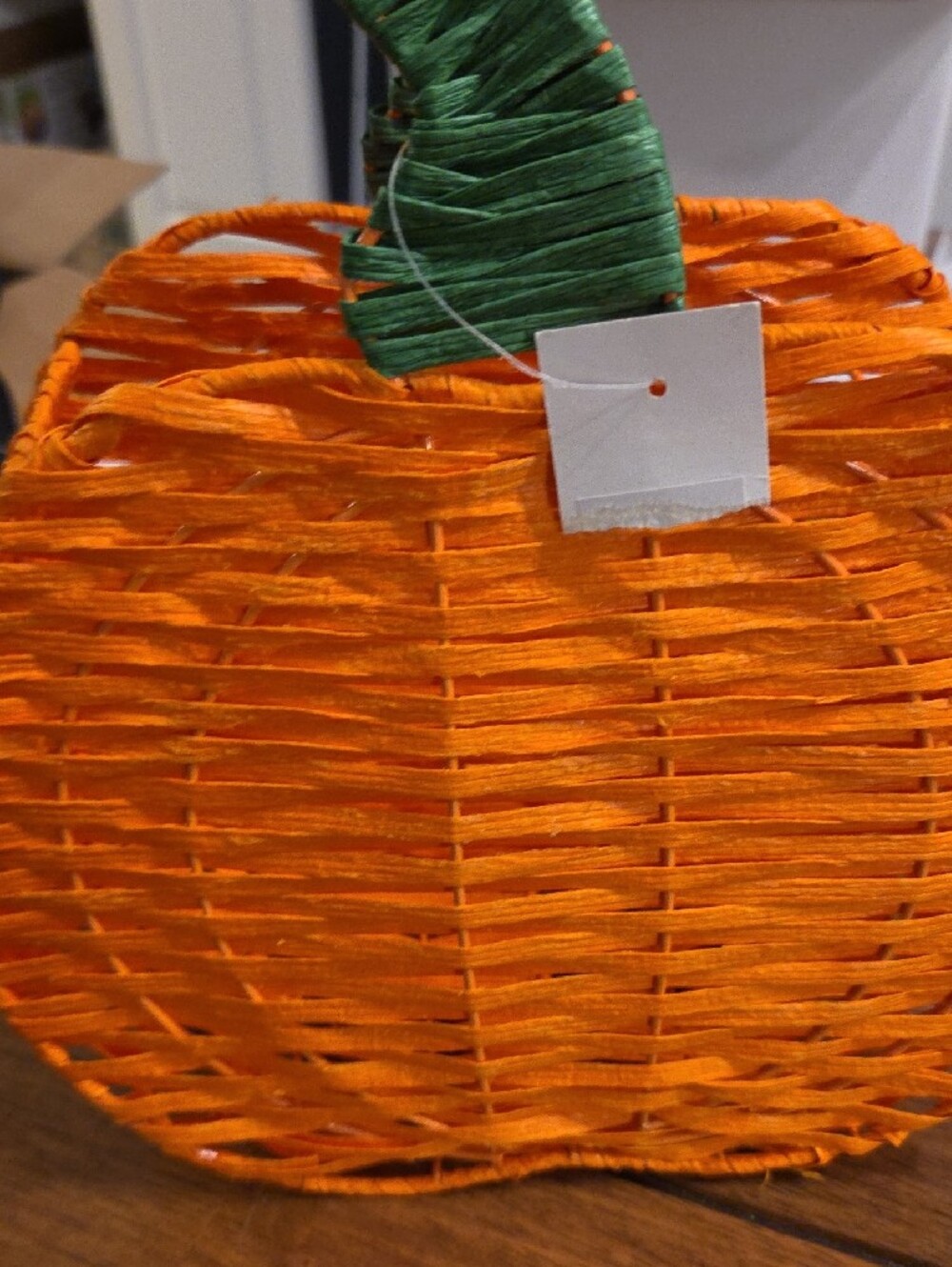 Kids Orange Pumpkin Woven Trick-or-Treat Bag - Picture 4 of 4